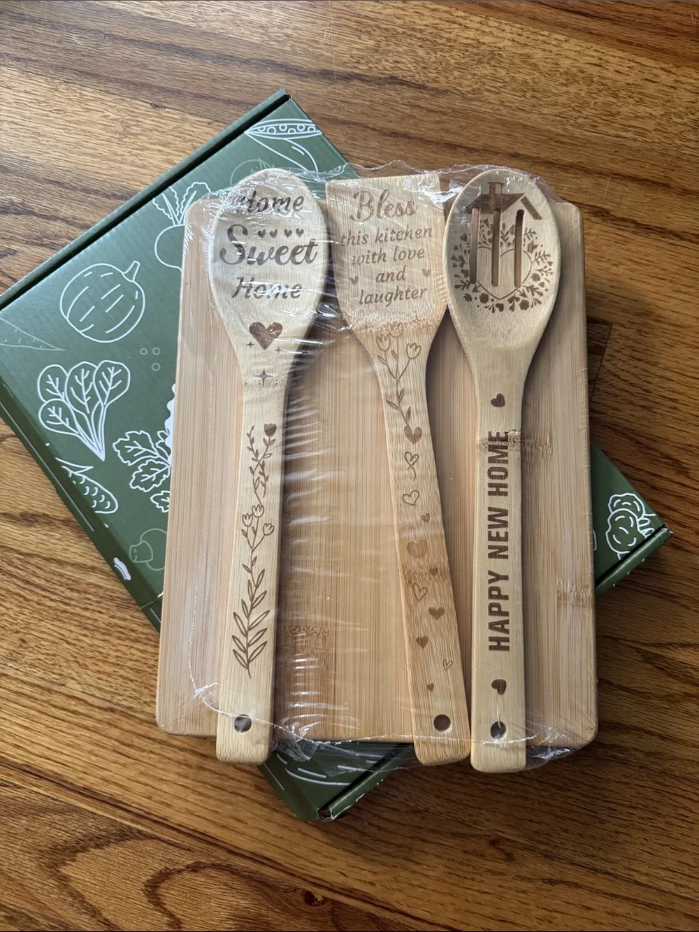 Bamboo Decorative Cooking Spoon Set - Natural Wood
